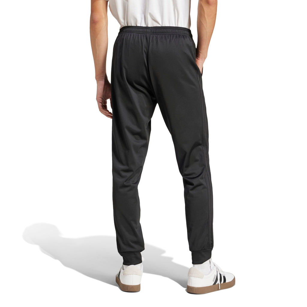 adidas Mens 3-Stripes Tricot Regular Tapered Sportswear Track Pants, Black/Black, X-Large