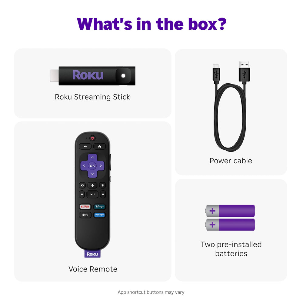 Streaming Stick HD — HD Streaming Device for TV with Roku Voice Remote, Free & Live TV