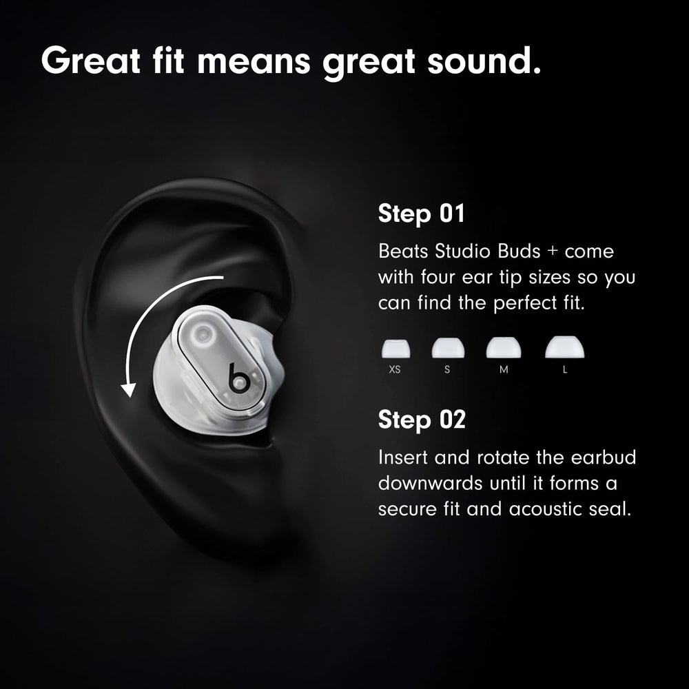 Studio Buds + | True Wireless Noise Cancelling Earbuds, Enhanced Apple & Android Compatibility, Built-in Microphone, Sweat Resistant Bluetooth Headphones, Spatial Audio - Ivory