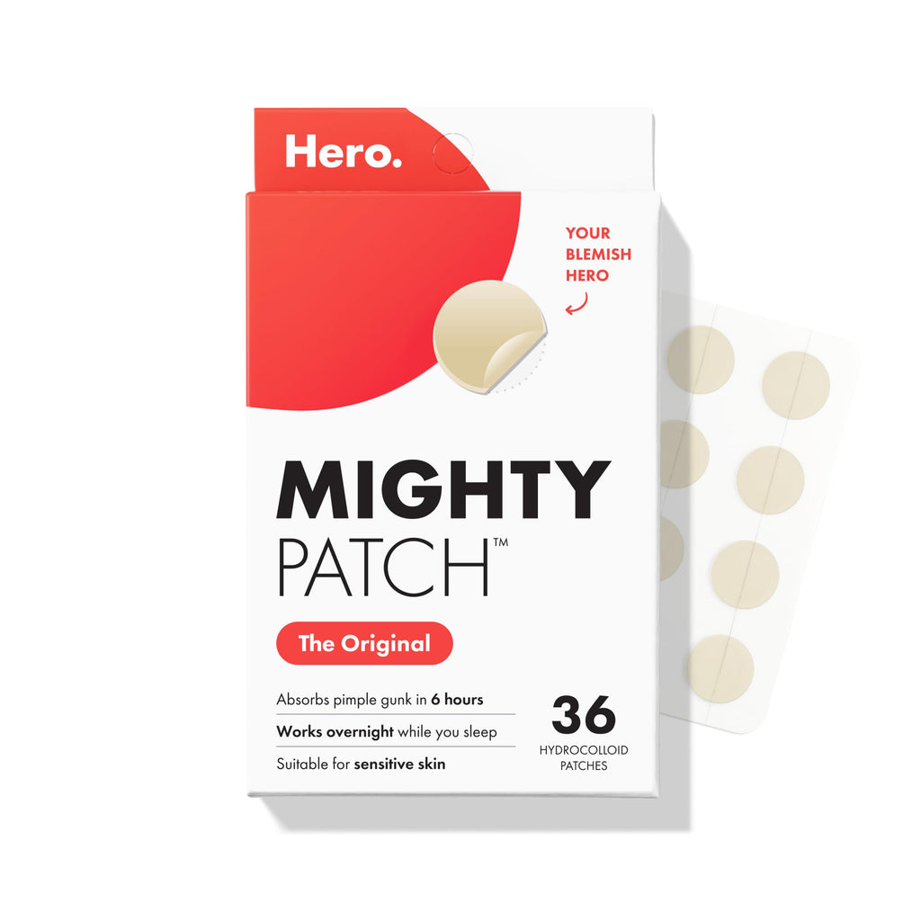Original Patch from Hero Cosmetics - #1 Hydrocolloid Acne Pimple Patches for Face, Shrinking Zits & Whiteheads in 1 Use, Nighttime Spot Pimple Stickers for Face, 36 Count