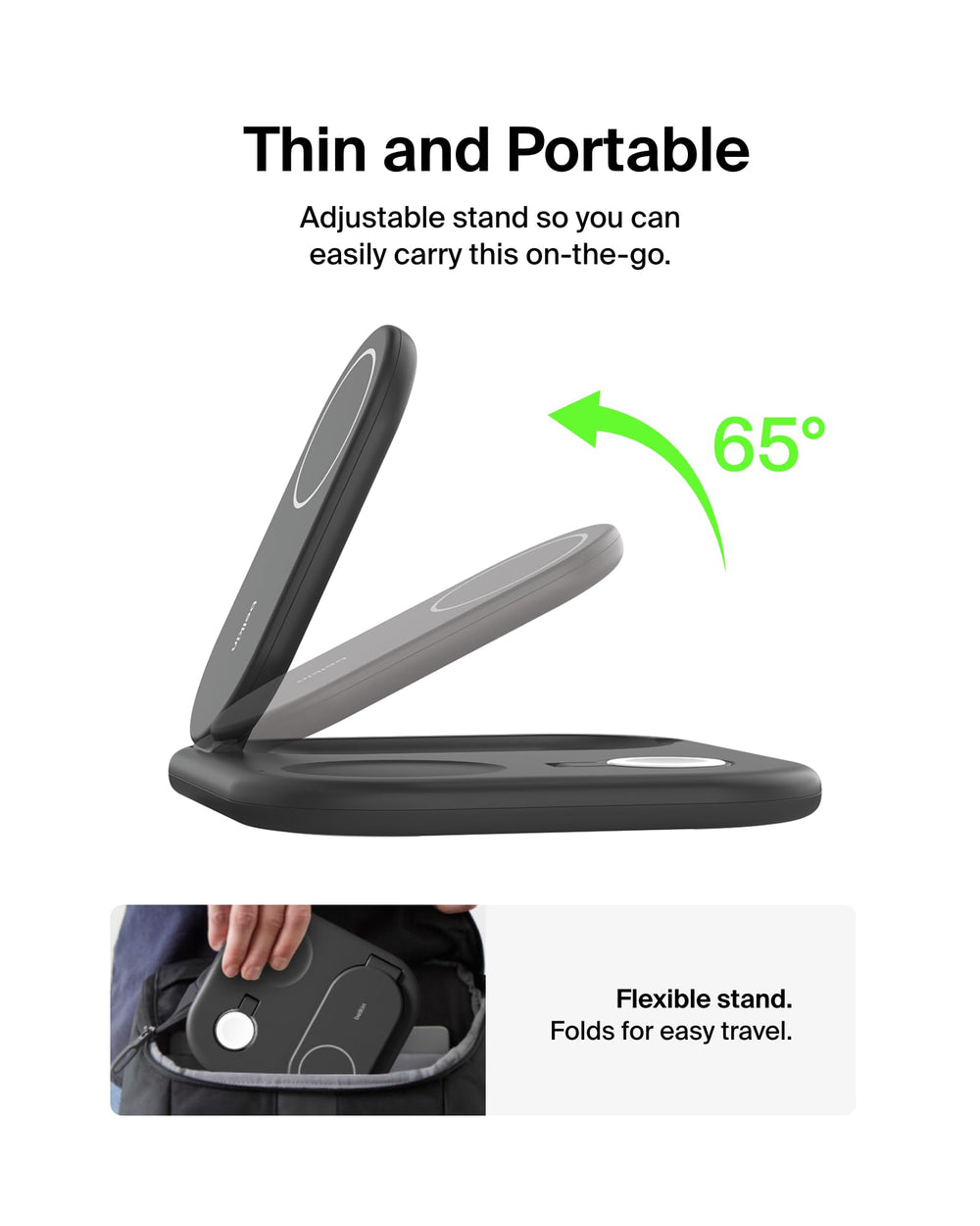 3-in-1 MagSafe-Compatible iPhone Charger - Foldable Magnetic Qi2 Certified, MagSafe Charging Station for Phone, Apple Watch, AirPods - Wireless for Multiple Devices