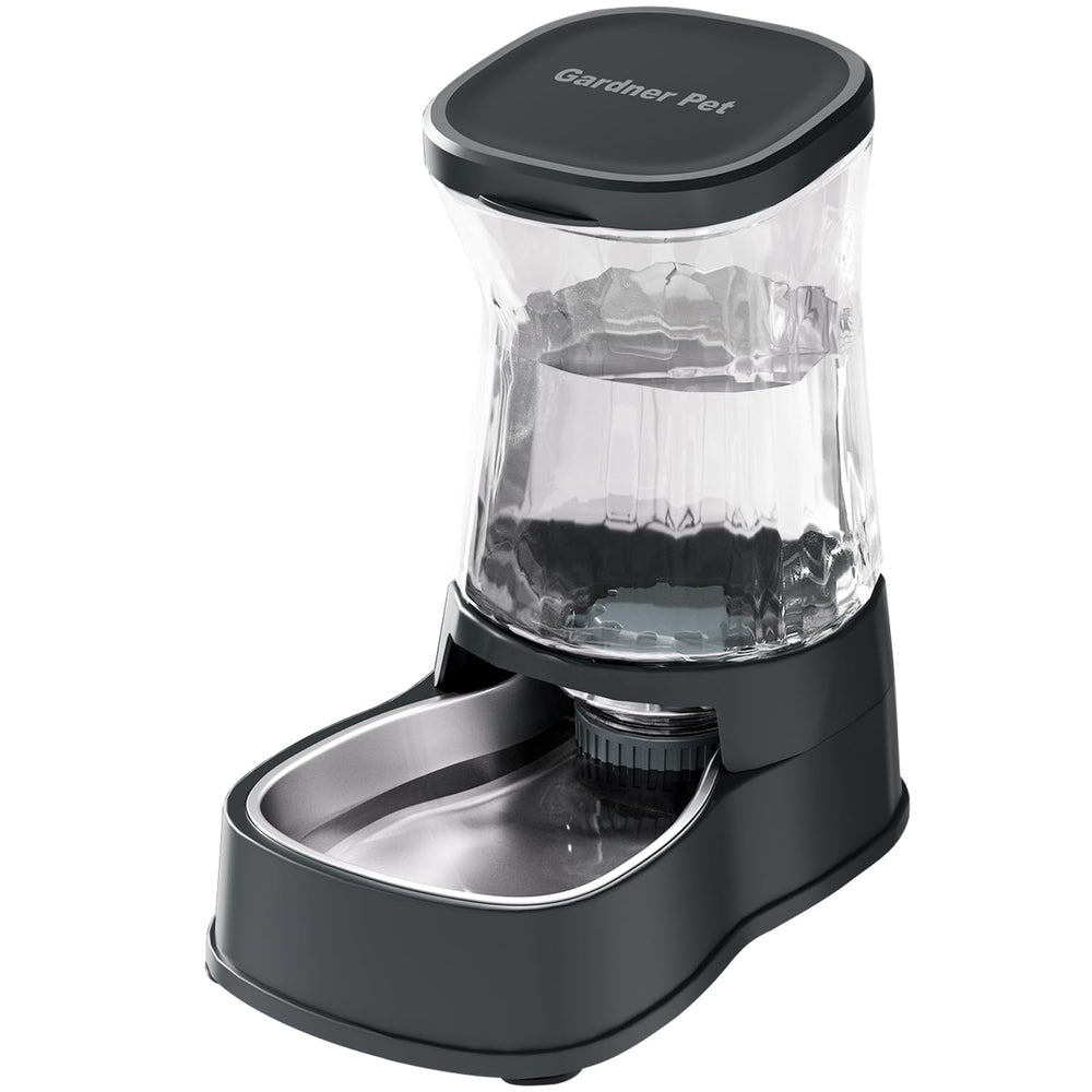Gardner Pet Automatic Dog Water Dispenser Gravity Stainless Steel Water Waterer Feeder, 100% BPA-Free Large Capacity Water Feeding Bowls for Medium & Large-Sized Dogs Cats Other Pets -(1 Gallon)