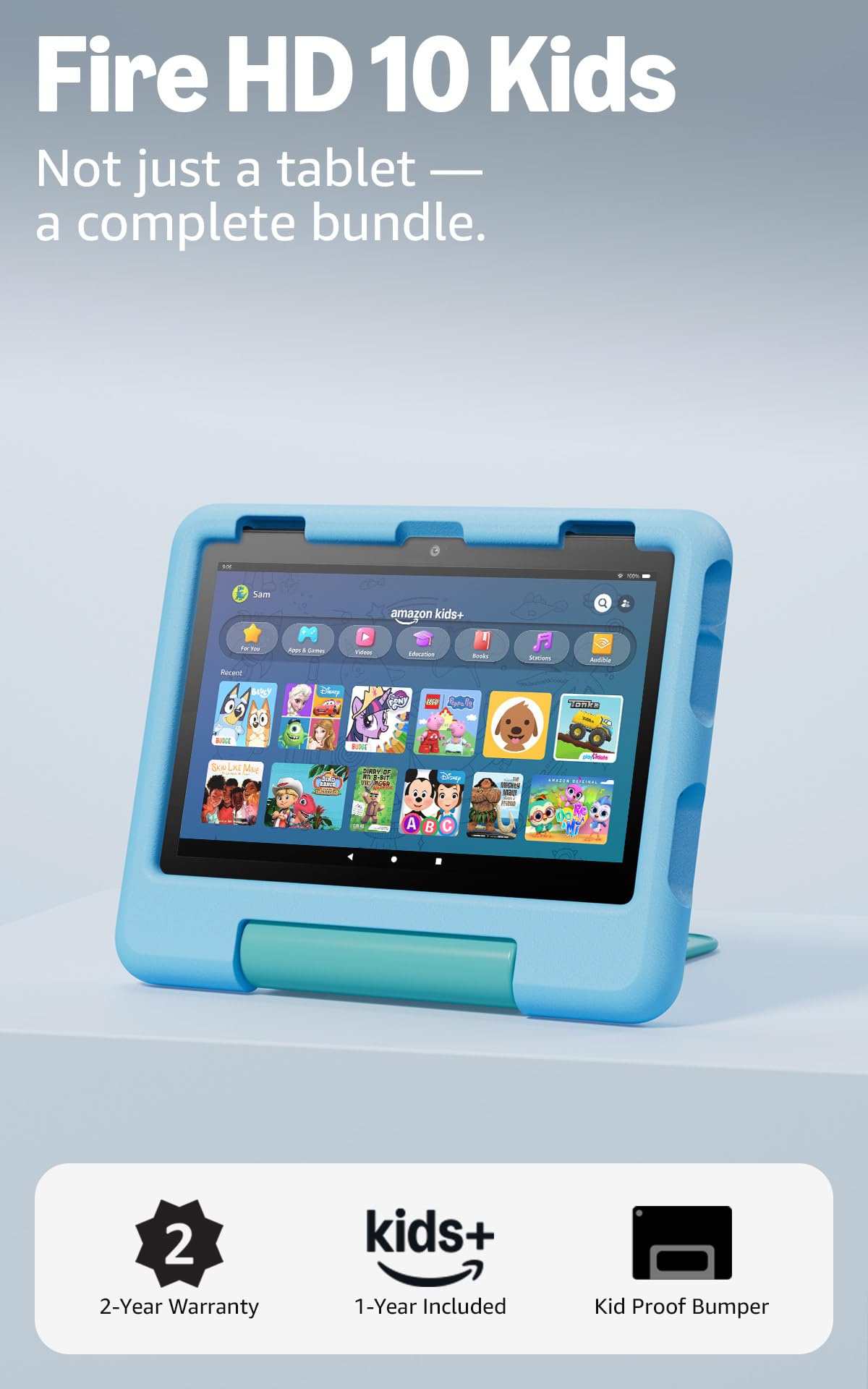 Amazon Fire HD 8 Kids tablet (newest model), ages 3-7 | 4GB memory, Includes ad-free and exclusive content, parental controls and 13-hr battery, 64GB, Blue