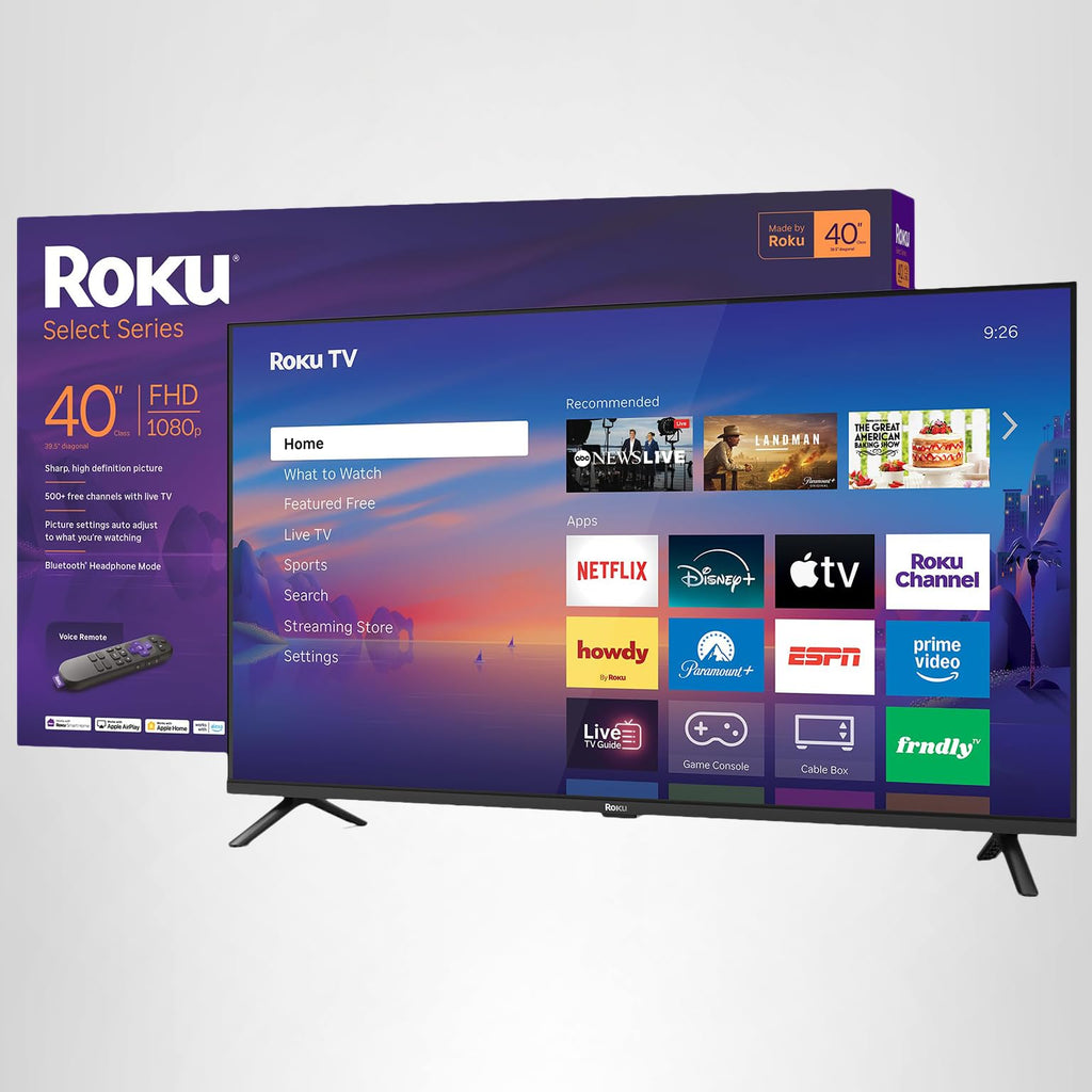 Smart TV 2026 – 32-Inch Select Series, 1080p Full HD TV – Roku TV with Voice Remote – Flat Screen LED Television with Wi-Fi for Streaming Live Local News Sports & Movies, Bluetooth Headphone Mode