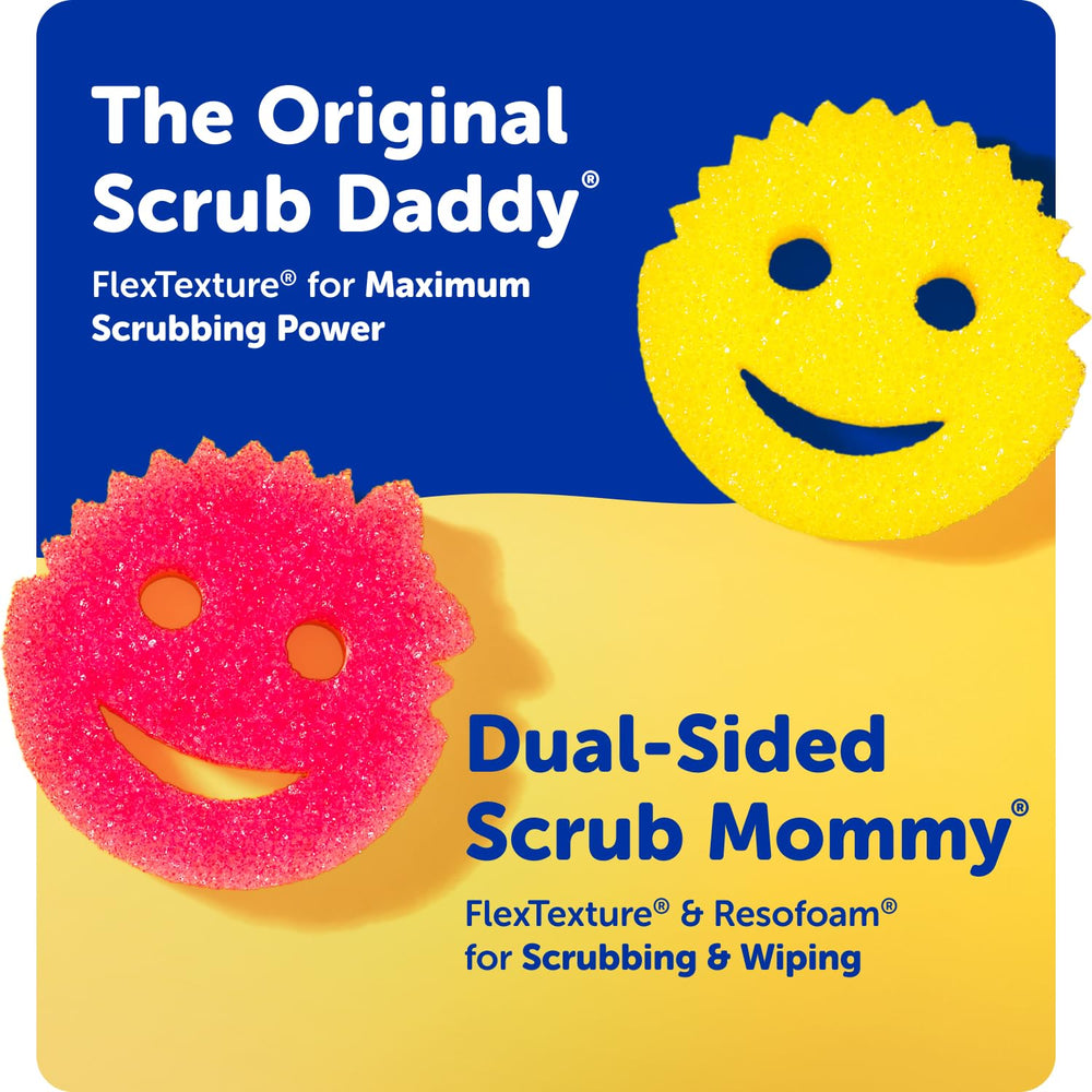 Scrub Mommy Kitchen Sponges - Dual-Sided Dish Sponges for Scrubbing - Non-Scratch Cleaning Sponges for Washing Dishes, Bathroom & Multi-Surface Cleaning - Online Exclusive (3 Count)