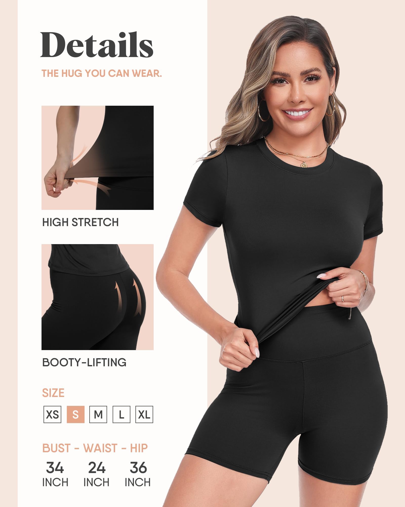 ZOOSIXX Two Piece Workout Sets for Women - Summer Outfits 2 Piece Short Gym Set Casual Lounge Vacation Matching Clothing Black Medium
