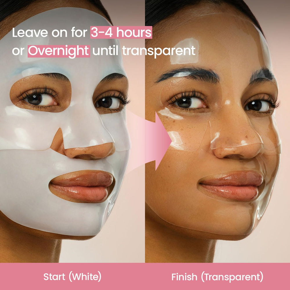 Bio-Collagen Real Deep Mask, Hydrating Overnight Hydrogel Face Mask, Pore Minimizing, Elasticity, Plumping, Travel Essentials & Self Care Gifts for Women, Korean Skin Care | 1.19oz(34g) x 4ea