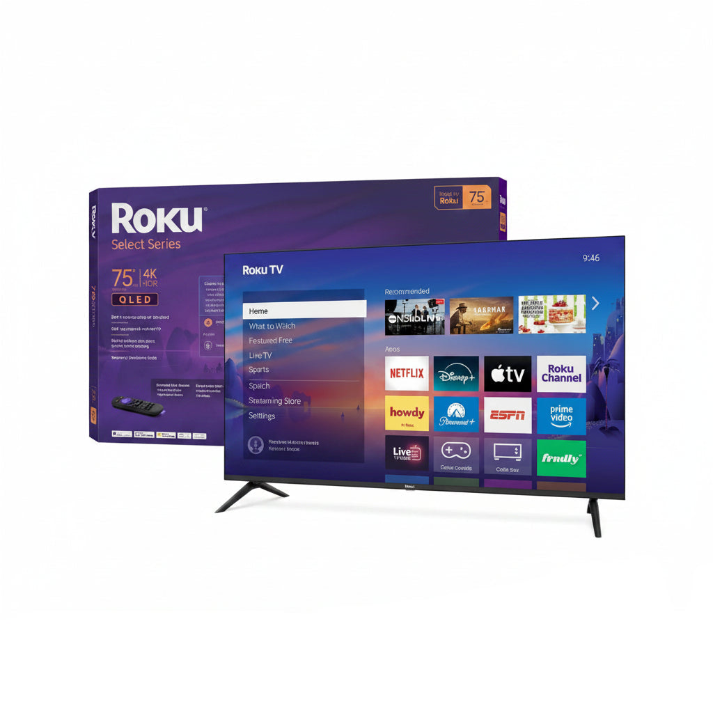 Smart TV 2026 – 55-Inch Select Series, 4K QLED TV – Roku TV with Voice Remote – Flat Screen QLED Television with Wi-Fi for Streaming Live Local News, Sports, & Movies – Bluetooth Headphone Mode