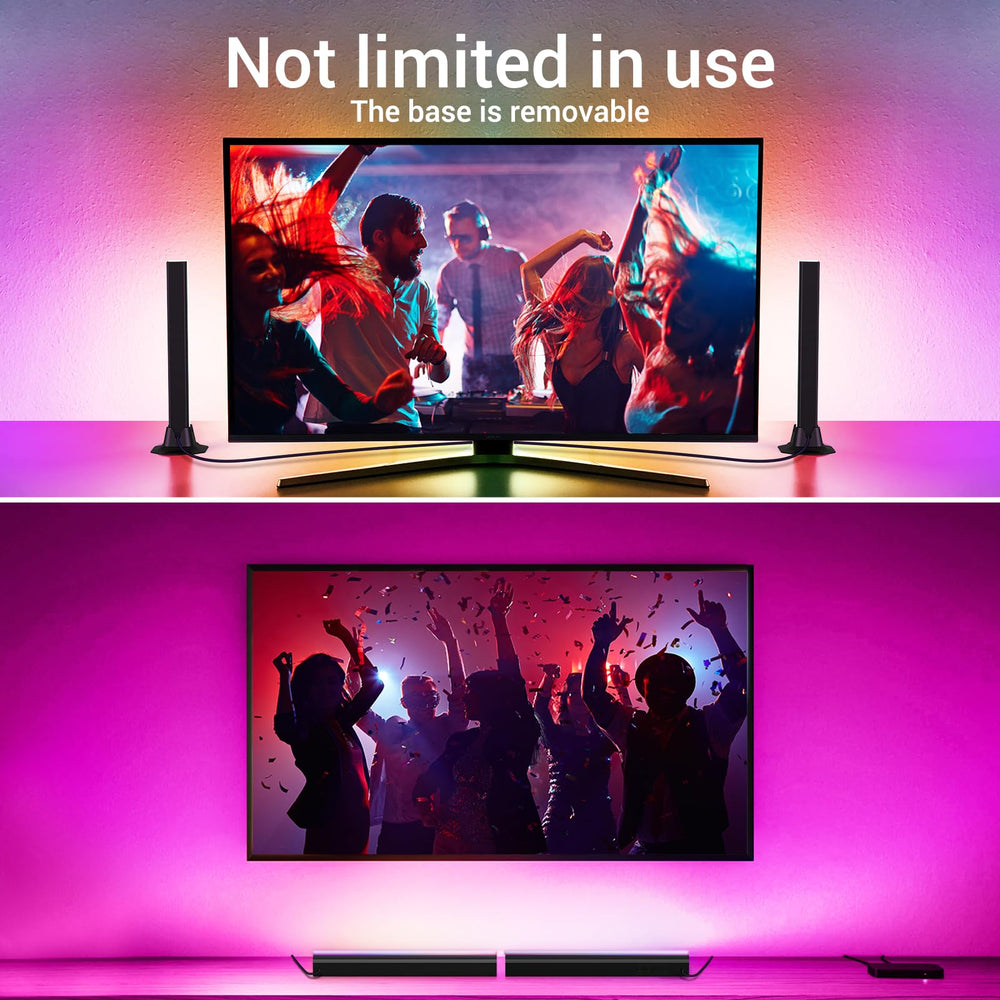 velted RGB Light Bar, Music Sync RGB IC LED Lights Bars, USB Powered Ambient Lighting, Remote Control Color Changing Gaming TV Backlight, 8 Dynamic Modes for PC Room Monitor Desk