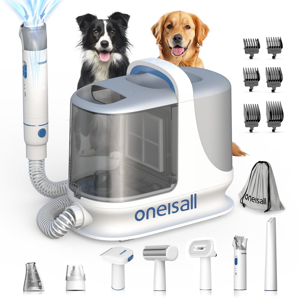 Dog Grooming Vacuum, 13000Pa Powerful 3L Dust Cup Pet Vacuum with Clipper Nail Grinder & Shedding Brush, 7 in 1 Dog Grooming Kits, Quiet, Large Capacity 3 Suction Levels, BM3