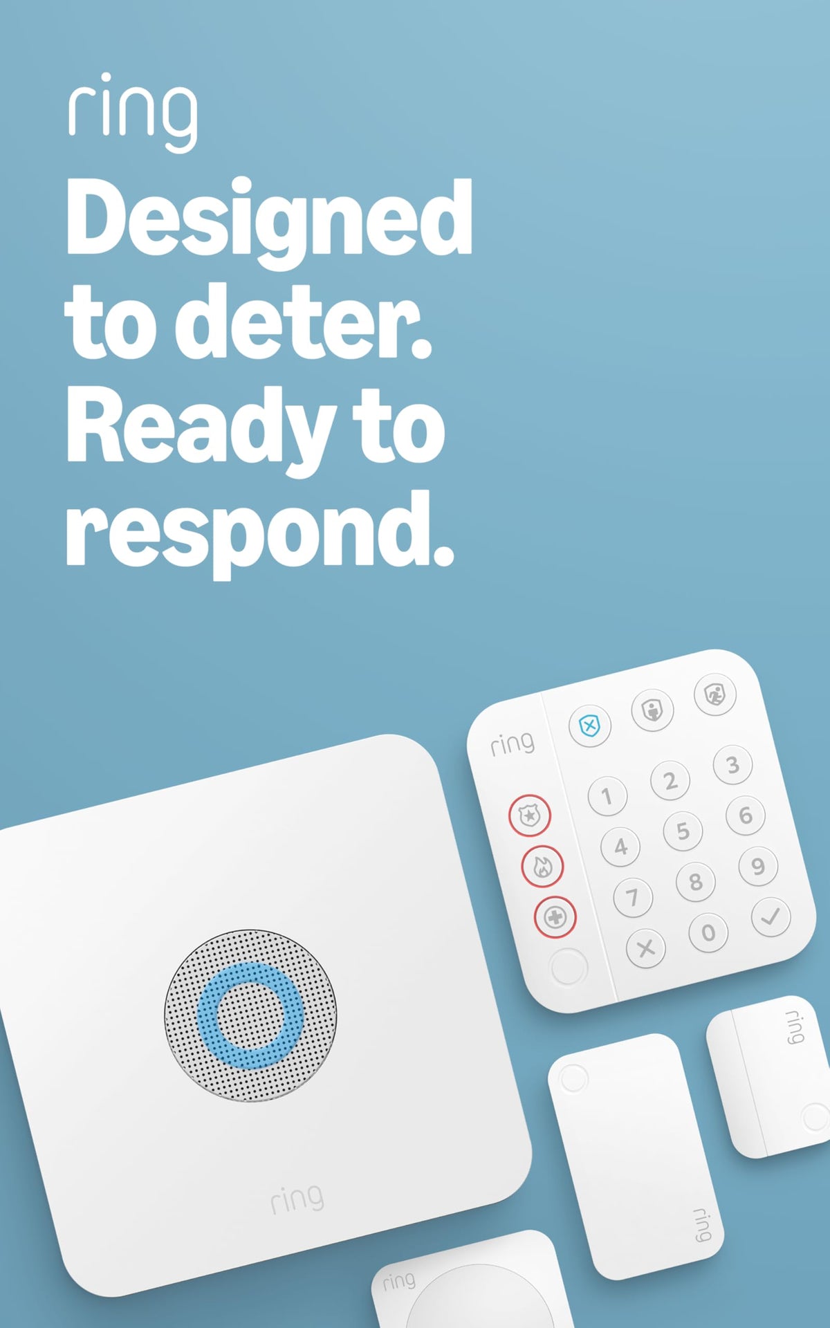 Alarm 5-Piece Kit (newest model), Wireless smart home or business security system, expandable, easy setup, Mobile App Control, 24/7 Professional Monitoring, Alexa Compatible
