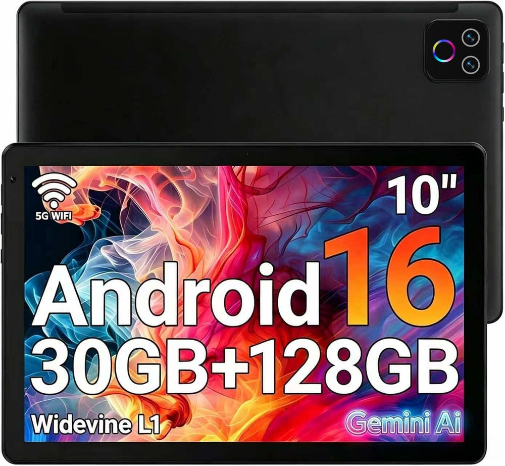 Tablet,10.1" Android Tablet with Octa-core Processor 30GB RAM 128GB ROM HD IPS Touchscreen 8H Battery, Wi-Fi 6, BT 5.4, Dual Camera, Android 16 Tablets 2026