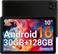 URAO Tablet,10.1" Android Tablet with Octa-core Processor 30GB RAM 128GB ROM HD IPS Touchscreen 8H Battery, Wi-Fi 6, BT 5.4, Dual Camera, Android 16 Tablets 2026