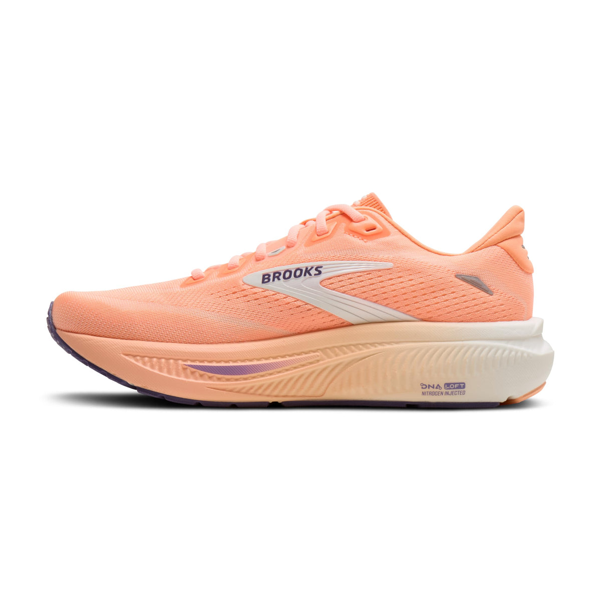 Women’s Ghost 18 Neutral Running & Walking Shoe - Peach/Grape/Coconut - 8 Medium