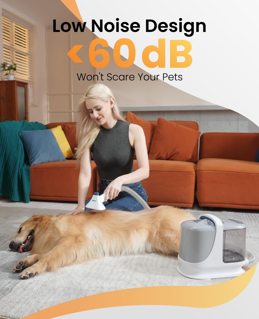 Dog Grooming Vacuum, 13000Pa Powerful 3L Dust Cup Pet Vacuum with Clipper Nail Grinder & Shedding Brush, 7 in 1 Dog Grooming Kits, Quiet, Large Capacity 3 Suction Levels, BM3