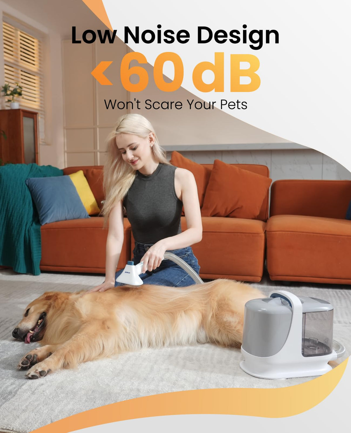 Dog Grooming Vacuum, 13000Pa Powerful 3L Dust Cup Pet Vacuum with Clipper Nail Grinder & Shedding Brush, 7 in 1 Dog Grooming Kits, Quiet, Large Capacity 3 Suction Levels, BM3