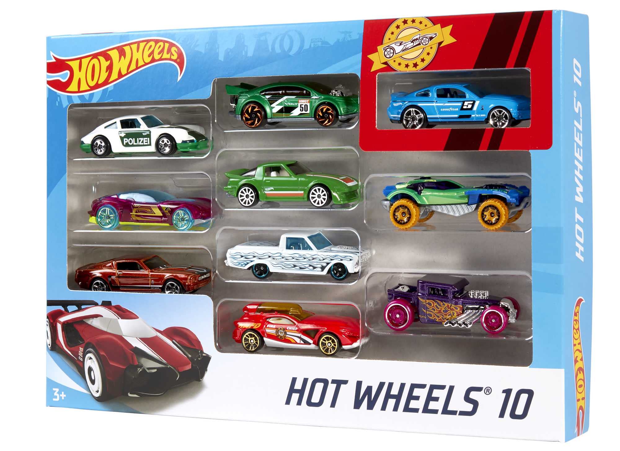 Set of 10 1:64 Scale Toy Trucks and Cars for Kids and Collectors, Styles May Vary (Amazon Exclusive)