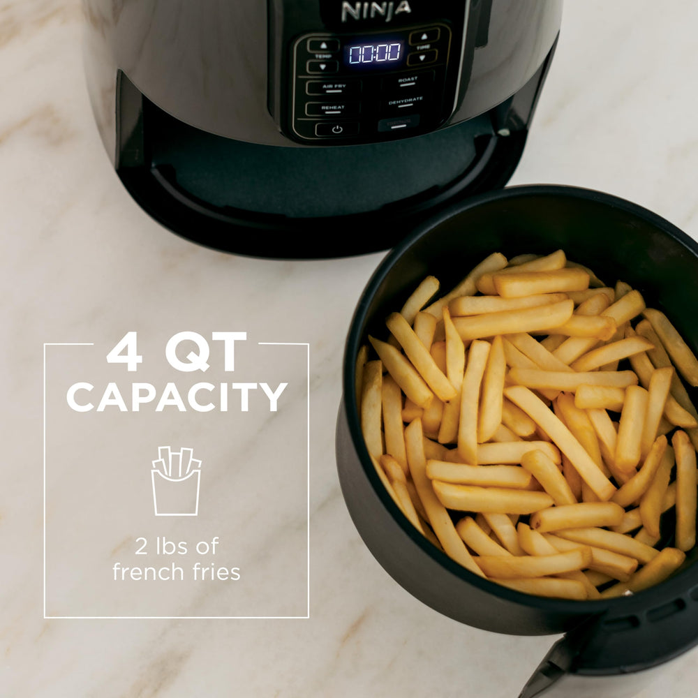 Air Fryer | 4 QT Capacity | 4-in-1 Roast, Crisp, Roast, Reheats, & Dehydrates | Dishwasher Safe Parts | 105°F-400°F | Includes 20 Easy & Healthy Recipes | 1550 watt | Grey | AF101