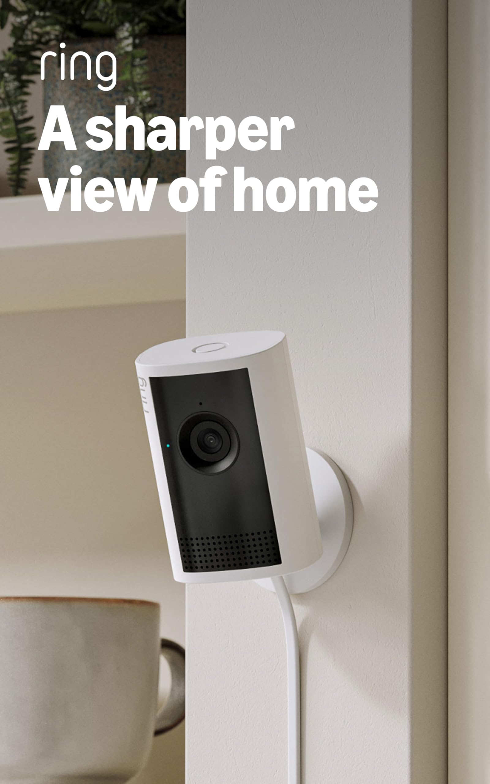 Indoor Cam Plus (newest model), Home or business security, Retinal 2K for crisp, true-to-life video quality, 4x Enhanced Zoom, Low-Light Sight, White