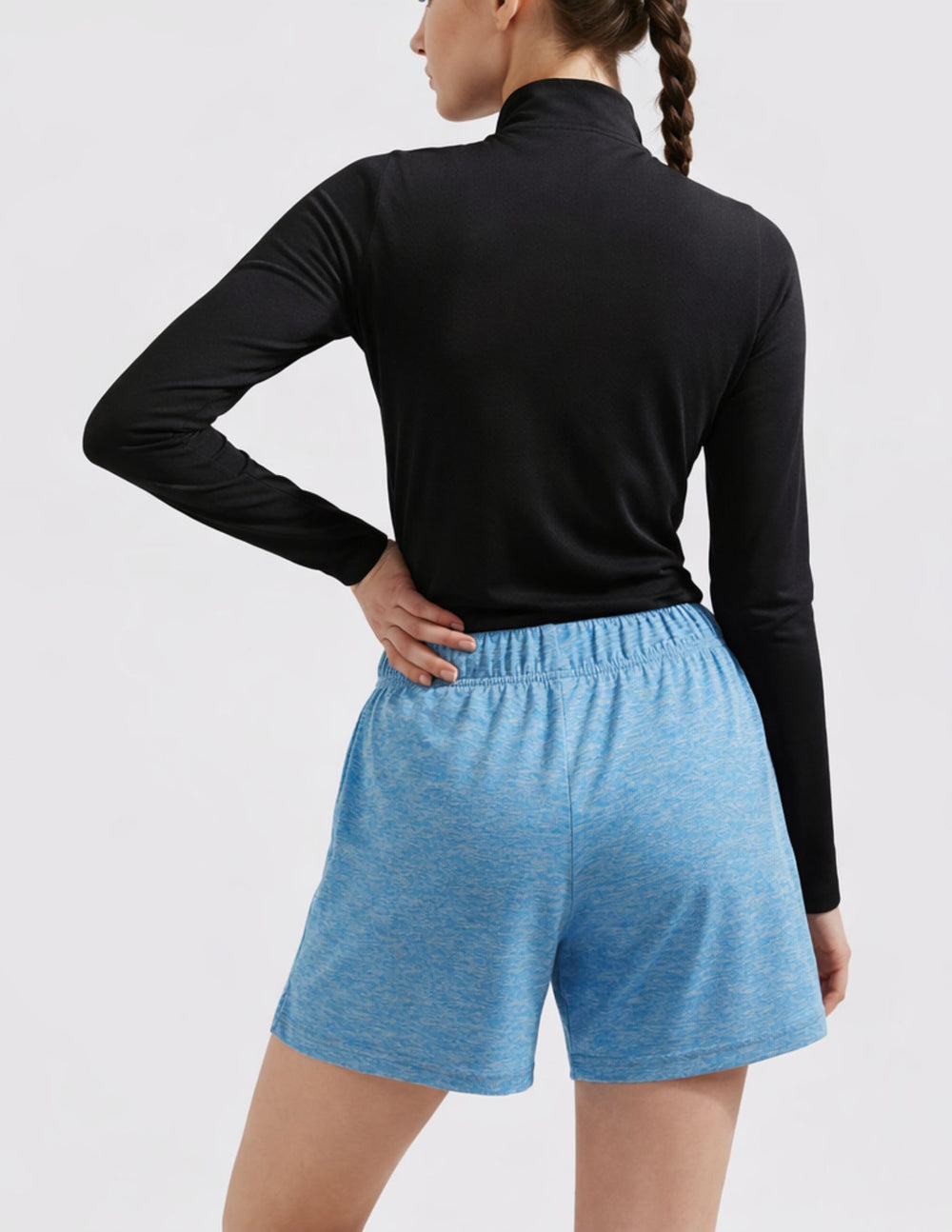 5 Pack: Womens Workout Gym Shorts Casual Lounge Set, Ladies Active Athletic Apparel with Zipper Pockets (Set 1, Medium)
