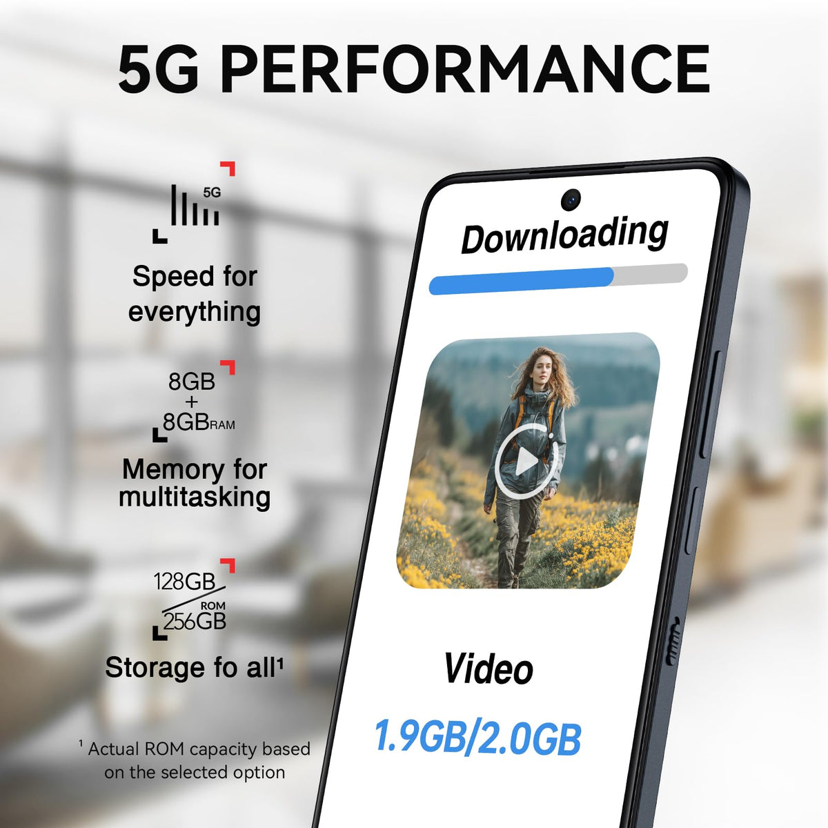 TCL 60 XE NXTPAPER 5G Cell Phone, AT&T, T-Mobile & Verizon Unlocked Android Smartphone, 8GB+256GB, 6.8" 120Hz Paper-Like Display, AI Features, 5010mAh Battery, Advanced Camera System, Space Blue