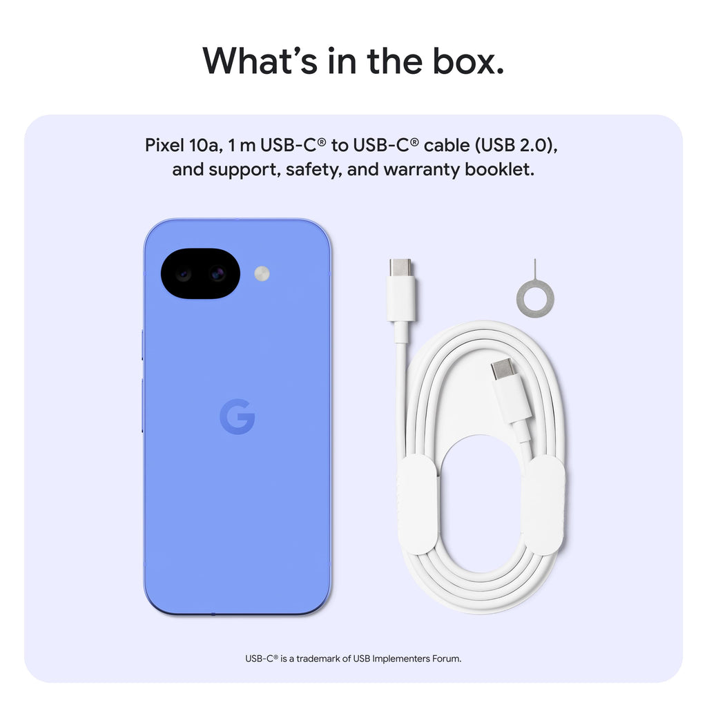 Google Pixel 10a - Unlocked Android Smartphone - 7 Years of Pixel Drops, 30+ Hours Battery, Camera Coach, Gemini Live, Durable Design, Call Screen, Car Crash Detection - Obsidian - 128 GB (2026 Model)