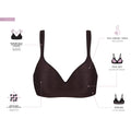 []Bali Women's Comfort Revolution Wire Free Bra, Black Swirl, 36C