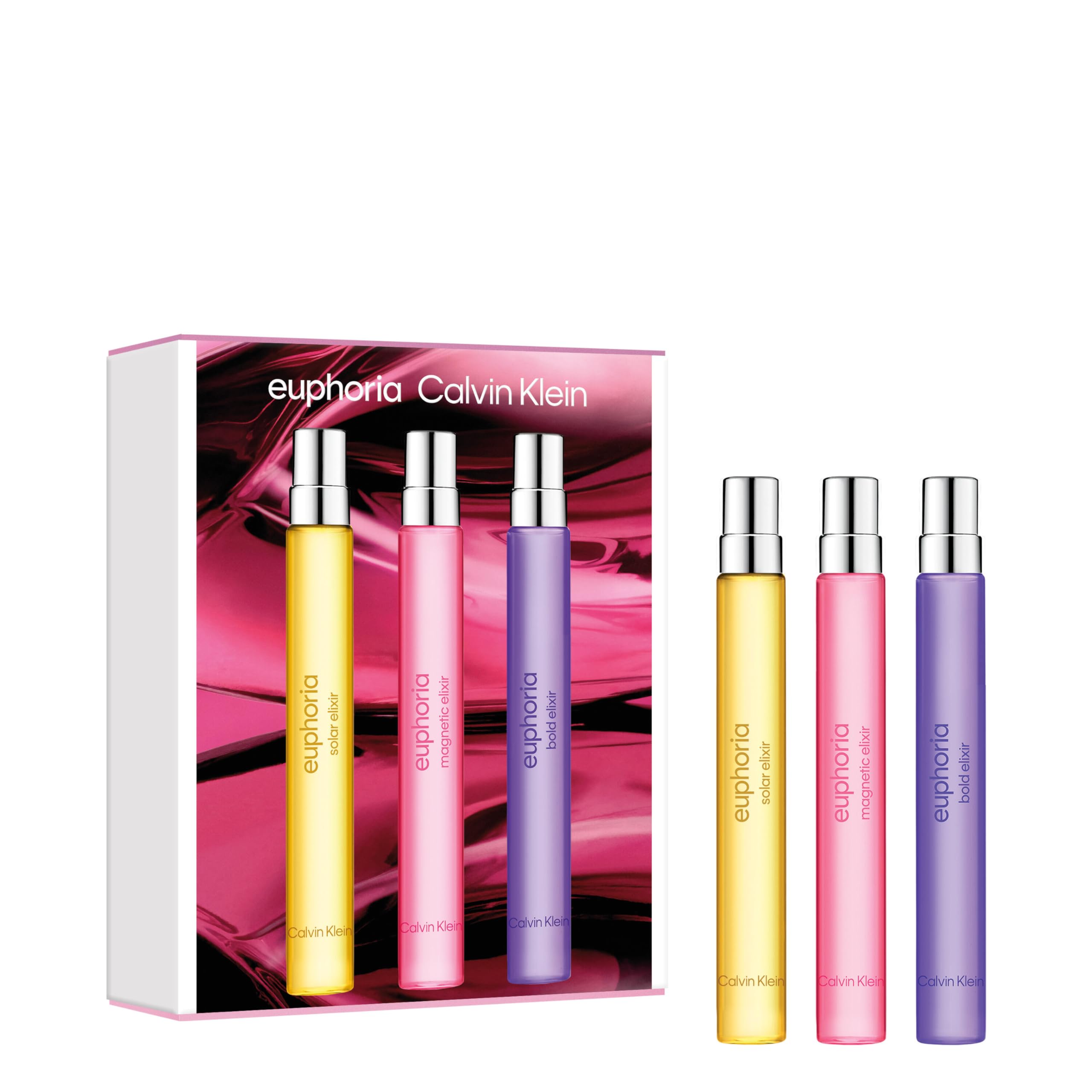 Euphoria Elixir Eau de Parfum Trio Gift Set worn by Rosalia – Women’s Perfume – Includes Bold, Magnetic, and Solar