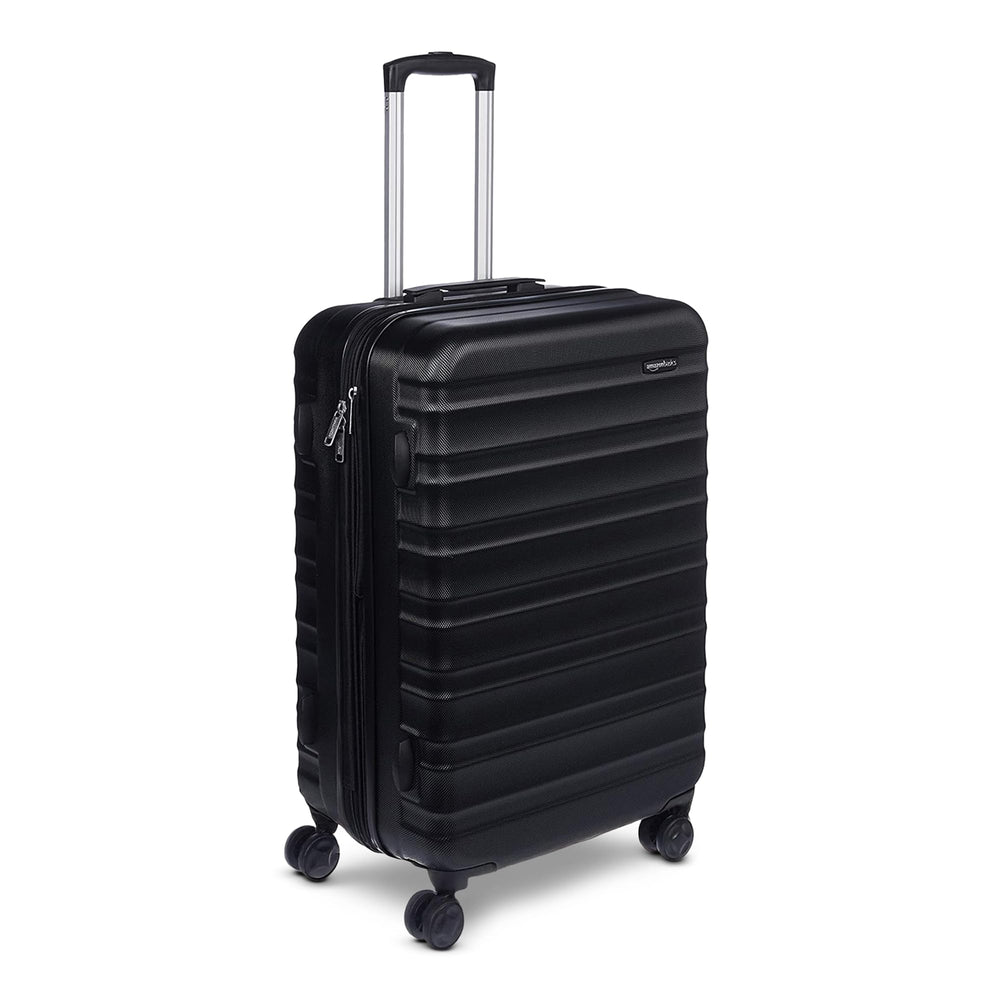 26" Hardside Medium Checked Luggage, Expandable For Up to 15% More Space, With Scratch-Resistant Surface, Four Multi-directional Wheels, Black