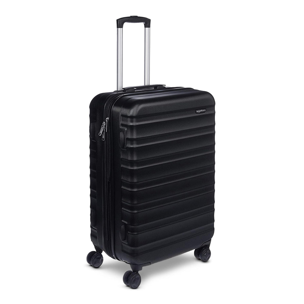 26" Hardside Medium Checked Luggage, Expandable For Up to 15% More Space, With Scratch-Resistant Surface, Four Multi-directional Wheels, Black
