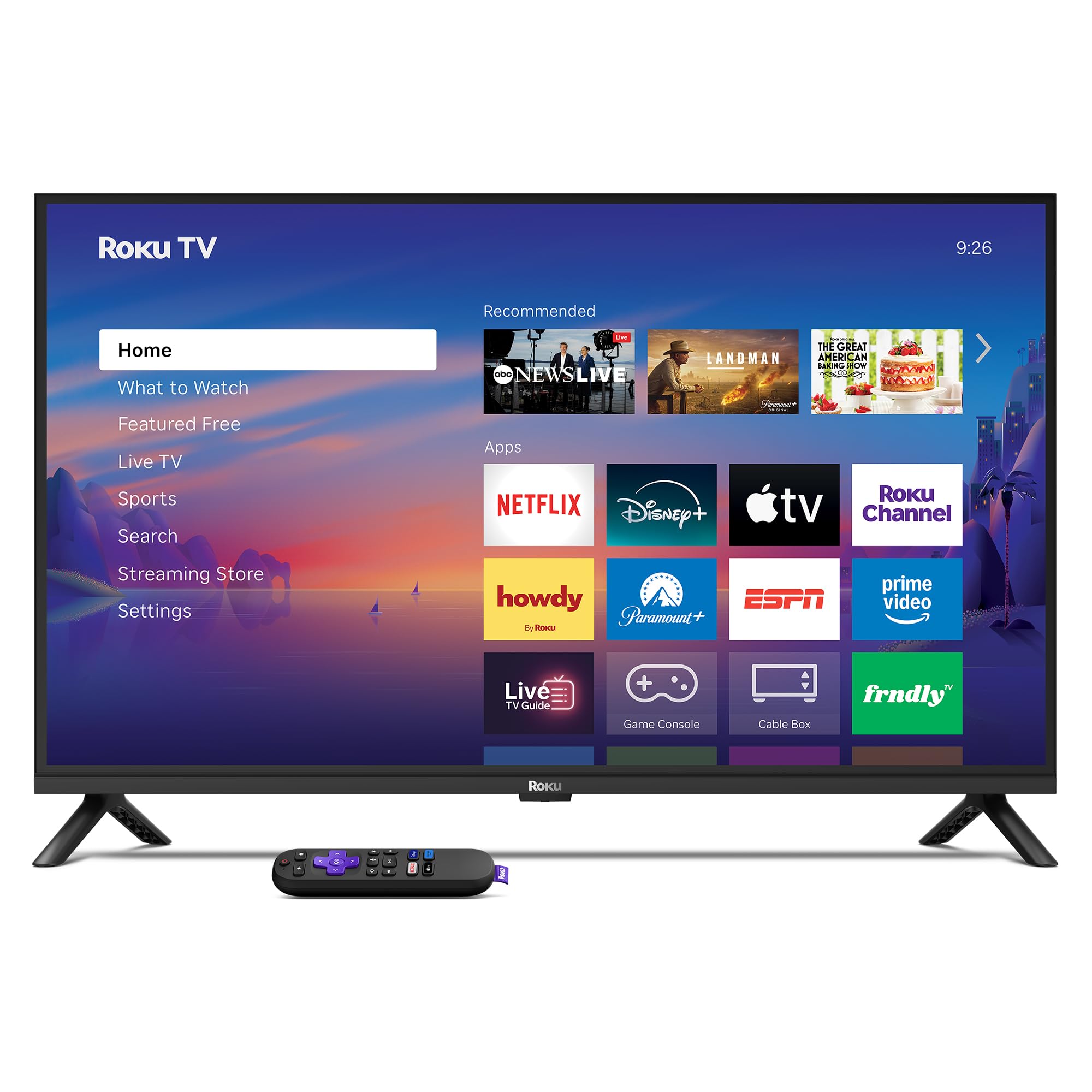 Smart TV 2026 – 32-Inch Select Series, 1080p Full HD TV – Roku TV with Voice Remote – Flat Screen LED Television with Wi-Fi for Streaming Live Local News Sports & Movies, Bluetooth Headphone Mode