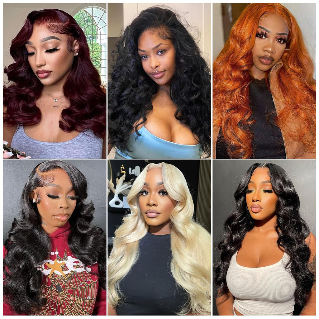 13x4 Body Wave Lace Front Wigs Human Hair Pre Plucked HD Transparent Lace Frontal Wig with Baby Hair 180% Density 9A Glueless Brazilian Human Hair Lace Front Wigs for Black Women Natural Black 28 Inch