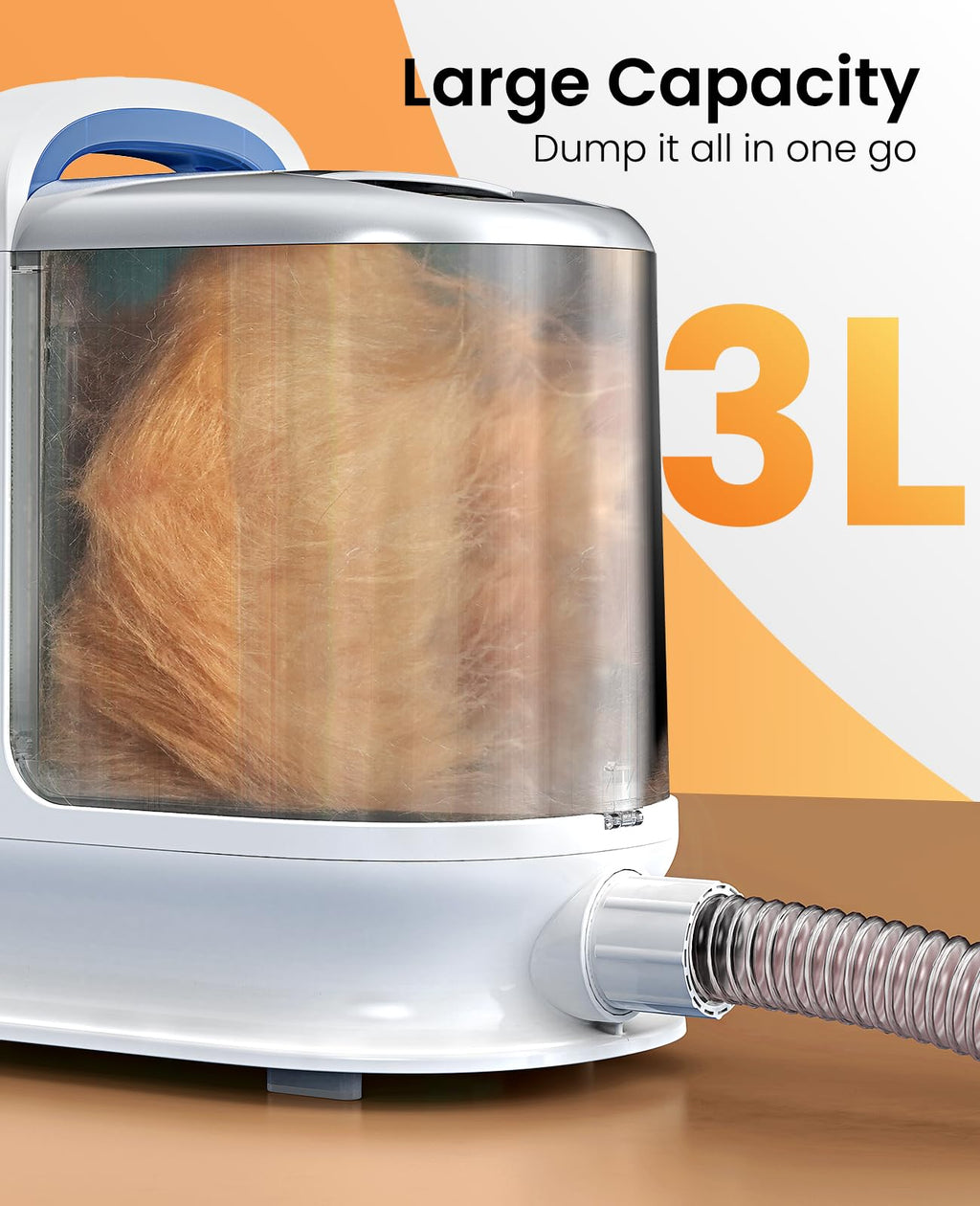 Dog Grooming Vacuum, 13000Pa Powerful 3L Dust Cup Pet Vacuum with Clipper Nail Grinder & Shedding Brush, 7 in 1 Dog Grooming Kits, Quiet, Large Capacity 3 Suction Levels, BM3