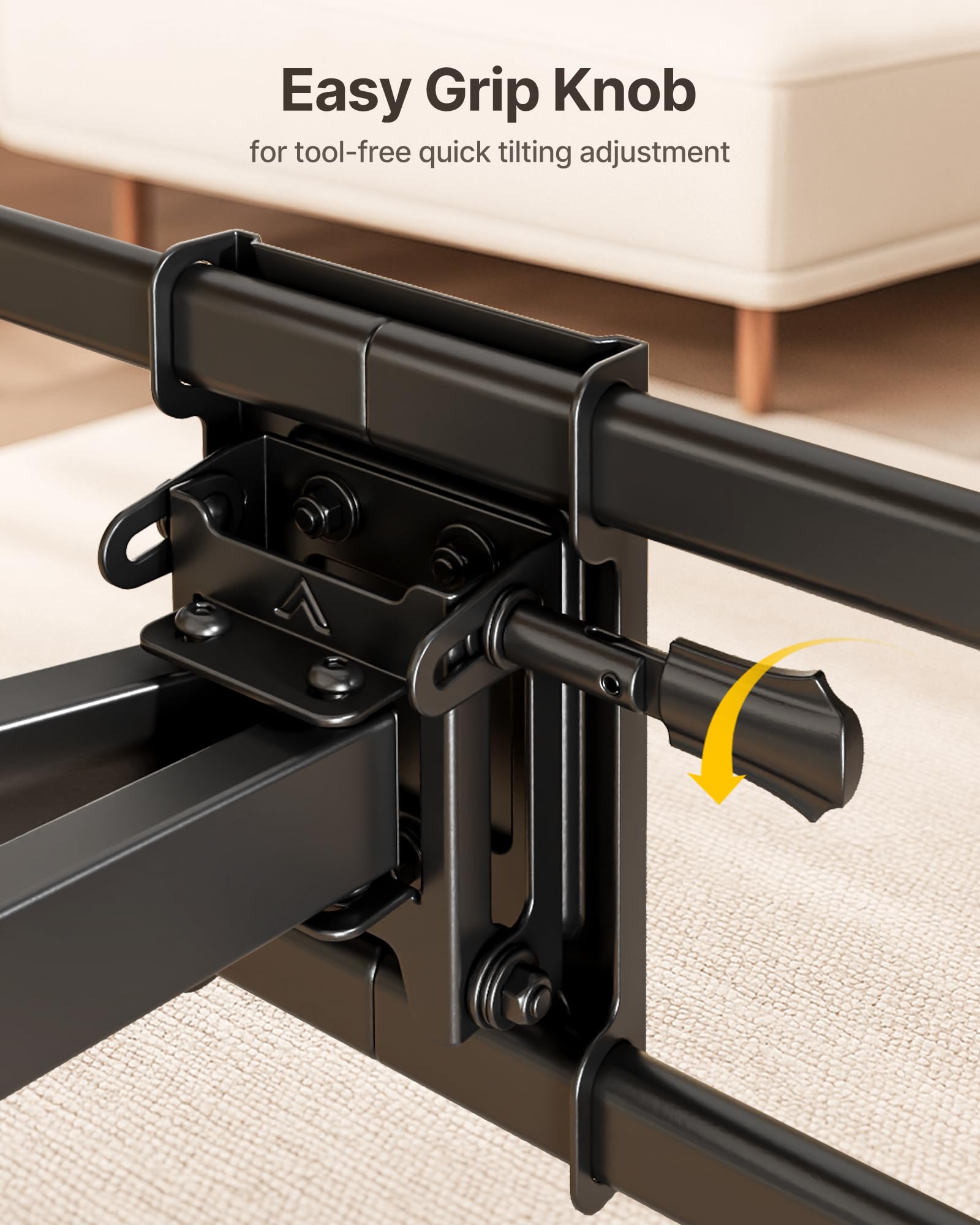 Heavy Duty TV Wall Mount for 37-90 inch TV up to 165lbs, 4X Load Tested, Full Motion with Dual Articulating Arms, Tool-Free Tilt, Swivel & Extend, VESA 200x100 to 600x400, Fits 12“/16" Studs