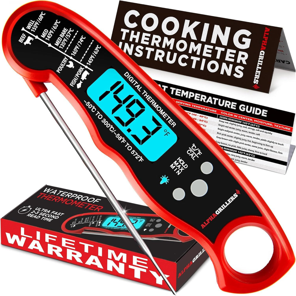 Meat Thermometer Digital – Instant Read Food Thermometer for Cooking & Grilling – Professional Kitchen Fathers Day Gift for Dad Men Him Husband
