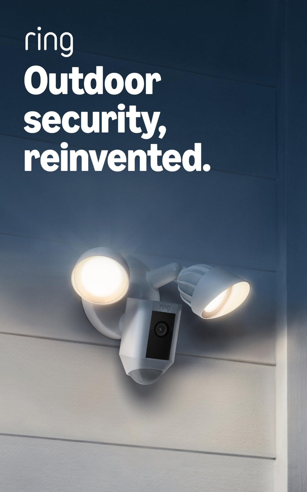 Ring Floodlight Cam Wired Plus, Outdoor home or business security with motion-activated 1080p HD video and floodlights, White