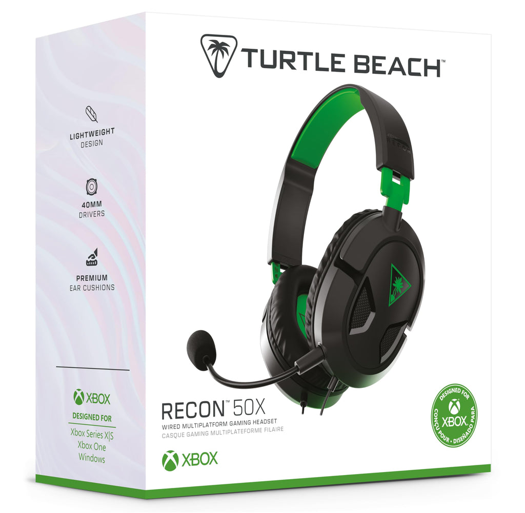 Turtle Beach Recon 50 Xbox Gaming Headset – Officially Licensed for Xbox Series X|S, Xbox One, and Windows PCs with 3.5mm – Also works with PS5, PS4, and Mobile Devices, Removable Mic, 40mm Speakers
