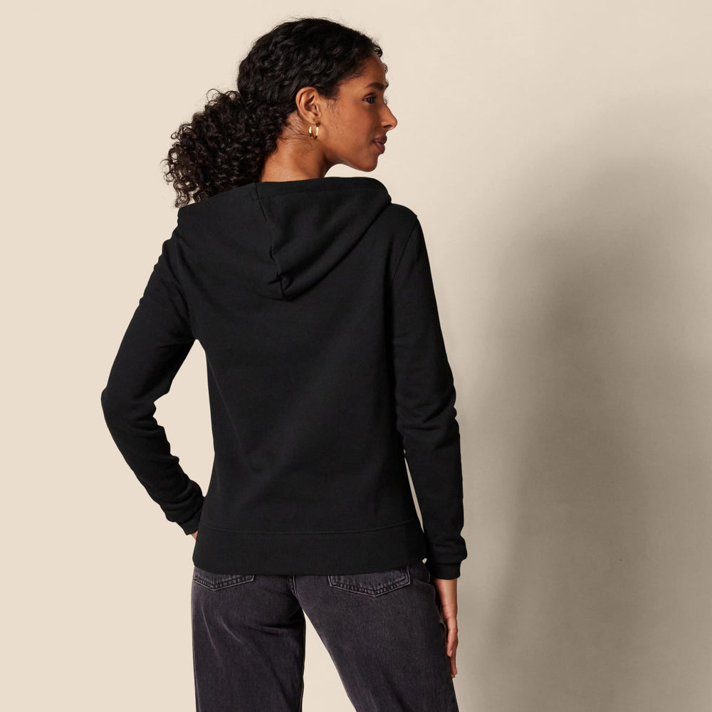 Women's Full-Zip Hoodie, Black, Medium Regular