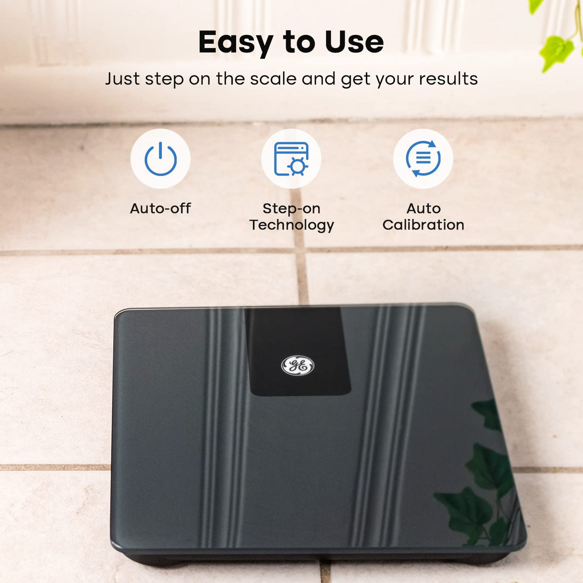 GE Bathroom Scale for Body Weight, Digital Weight Scales 500lb Heavy Duty Measuring Device for People Accurate BMI Weighing Machine with Bluetooth, Black