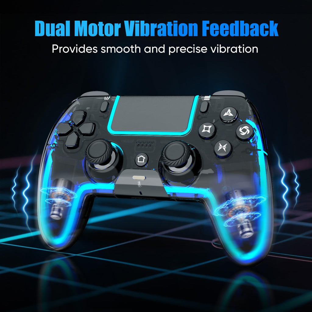 Wireless Controller for PS5, Pro/Slim/MAC/Steam Deck/PC, Hall Effect Joystick, Dual Vibration/Macro/Turbo, 3.5mm Jack, 6-Axis, Mute Key, LED Gamepad with Speaker (4 Lighting Effects, 9 Light Colors)