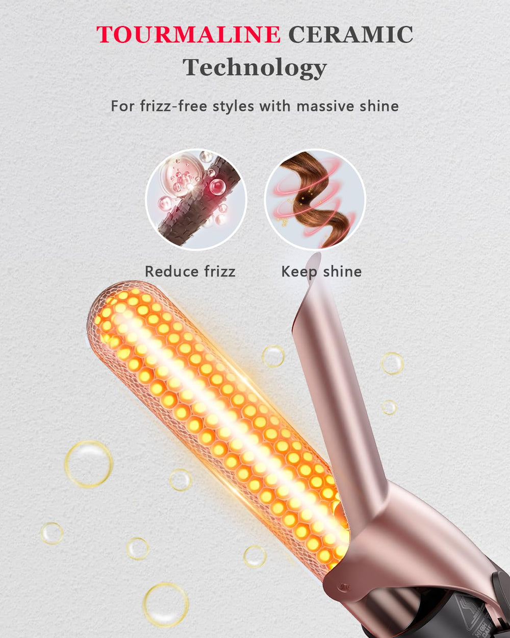 []5 in 1 Curling Iron & Thermal Brush Set with 4 Interchangeable Ceramic Barrels (0.35”-1.25”) Fast Heat Dual Voltage Travel Hair Tools Birthday Gift for Women - Hair Curler Wand Kit for Curls & Blowout