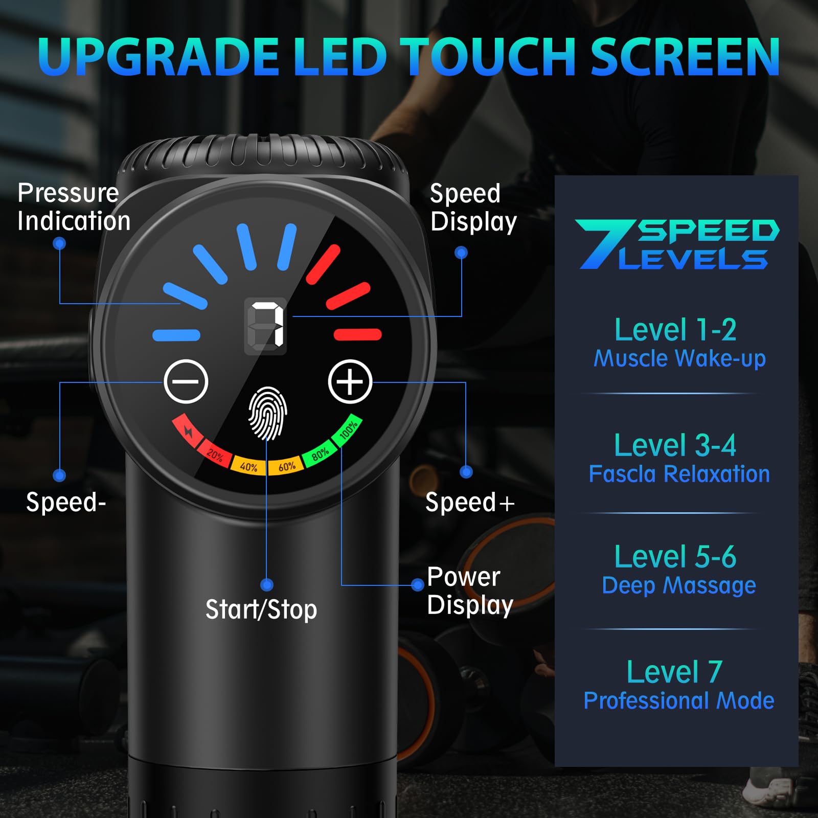 Massage Gun, Deep Tissue Back Massage for Athletes for Pain Relief, Percussion Massager with 10 Massages Heads & Silent Brushless Motor, Fathers Day Dad Gifts, Black