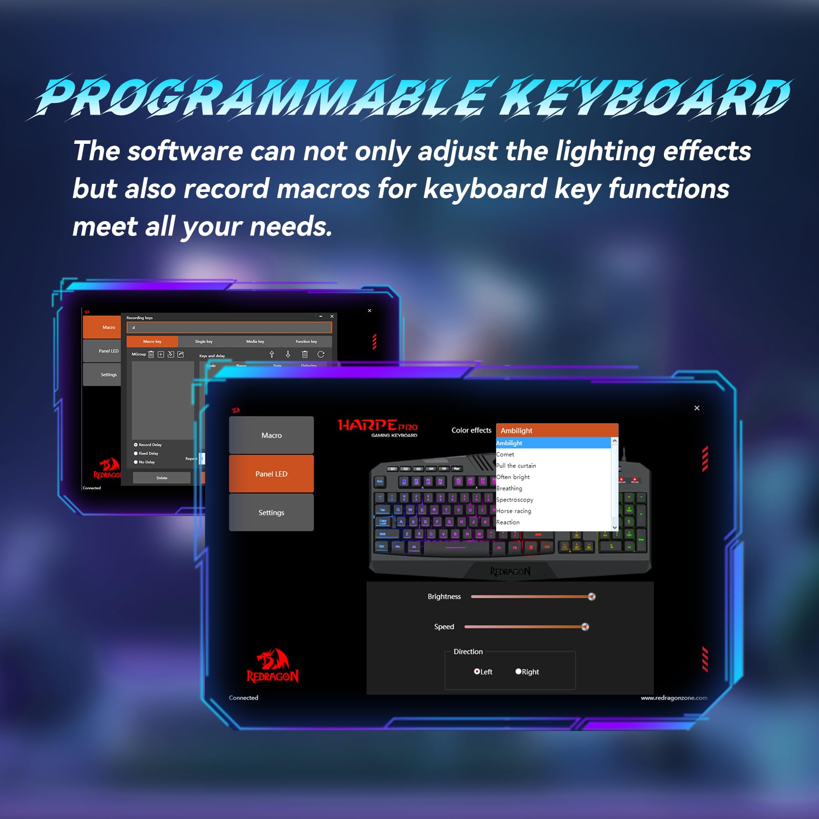 S101-3 PRO Gaming Keyboard and Mouse, RGB Backlit Programmable Keyboard Mouse with Software, Independent Macro Record Keys, Value Combo Set, New Update Version