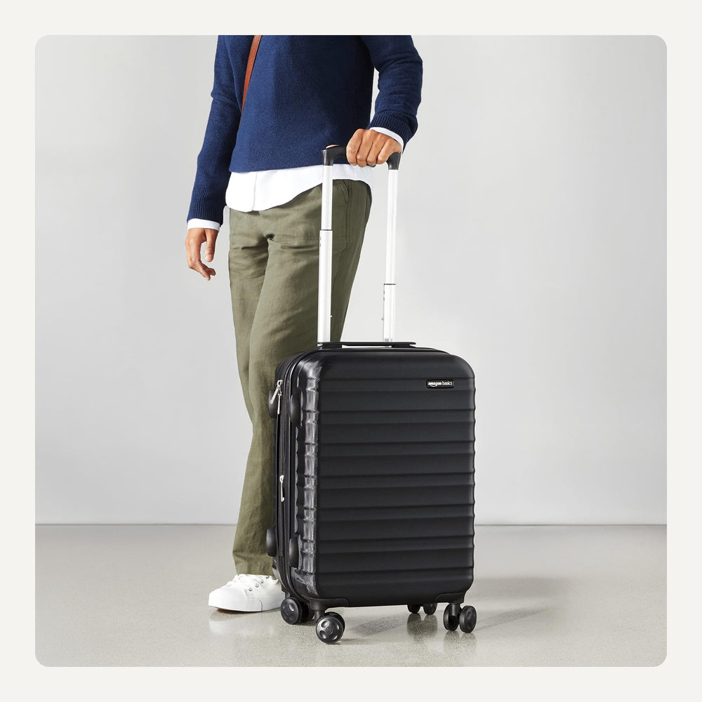 26" Hardside Medium Checked Luggage, Expandable For Up to 15% More Space, With Scratch-Resistant Surface, Four Multi-directional Wheels, Black