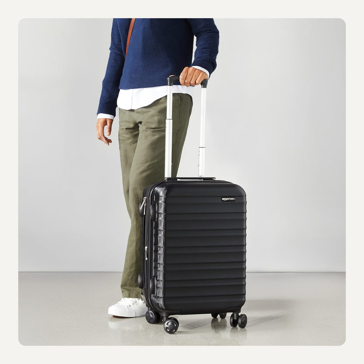 26" Hardside Medium Checked Luggage, Expandable For Up to 15% More Space, With Scratch-Resistant Surface, Four Multi-directional Wheels, Black