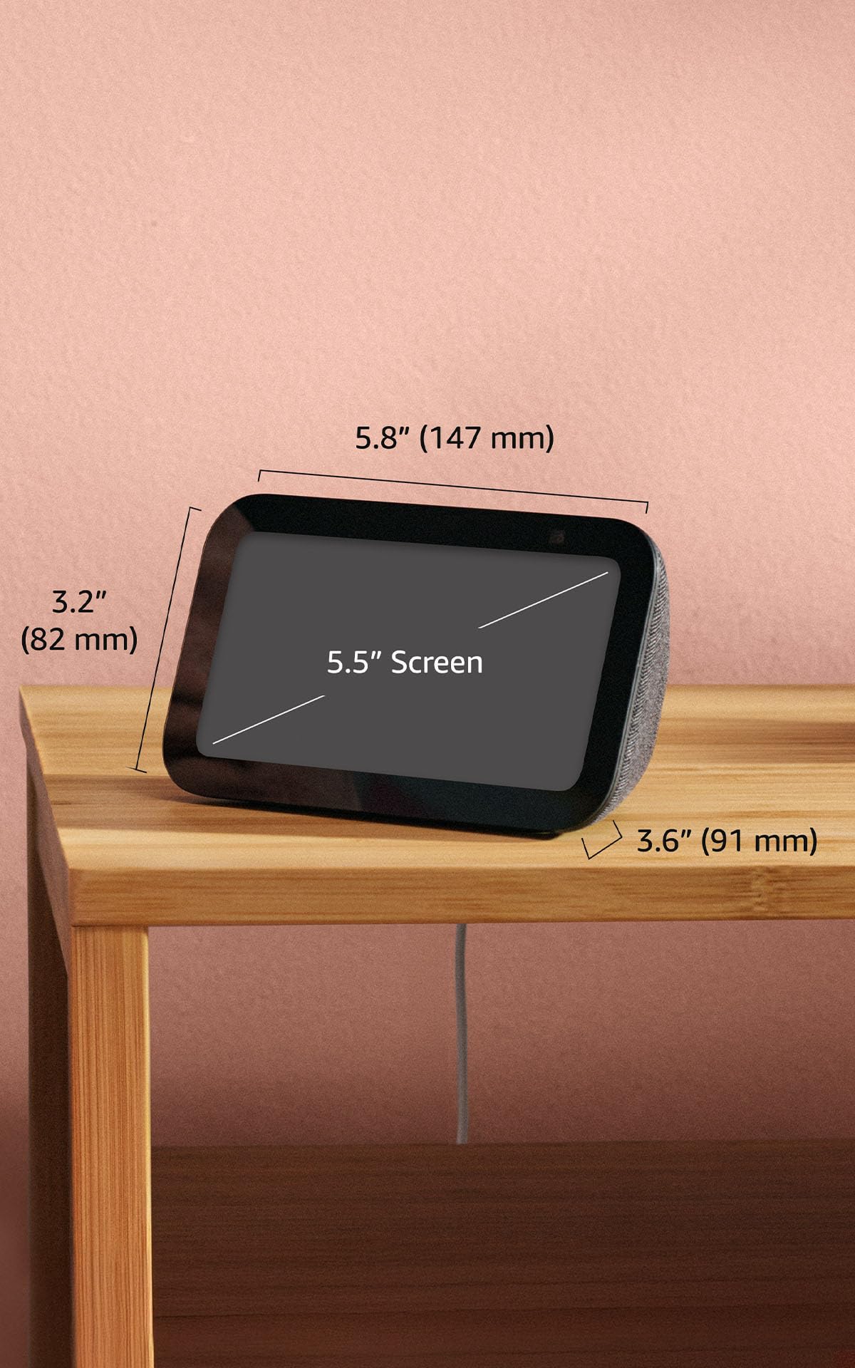 Echo Show 5 (newest model), Smart display, Designed for Alexa+, 2x the bass and clearer sound, Cloud Blue