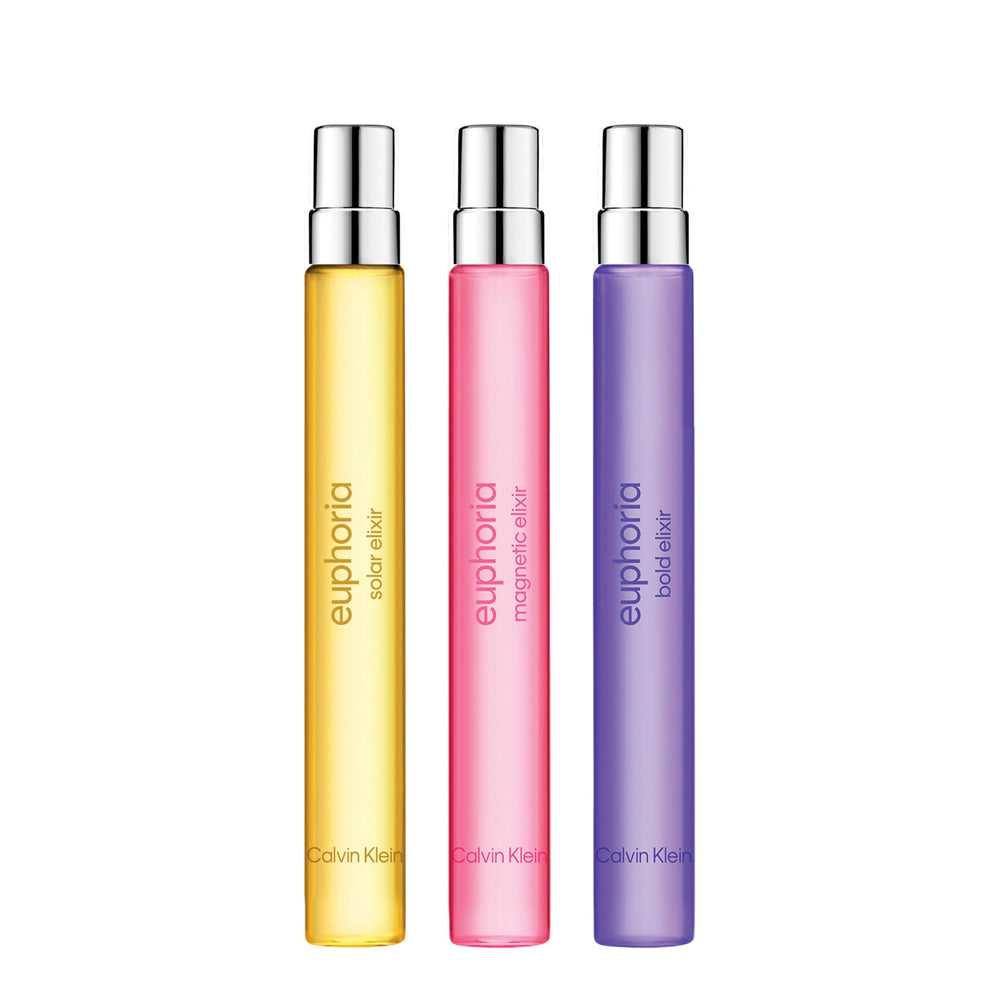 Euphoria Elixir Eau de Parfum Trio Gift Set worn by Rosalia – Women’s Perfume – Includes Bold, Magnetic, and Solar