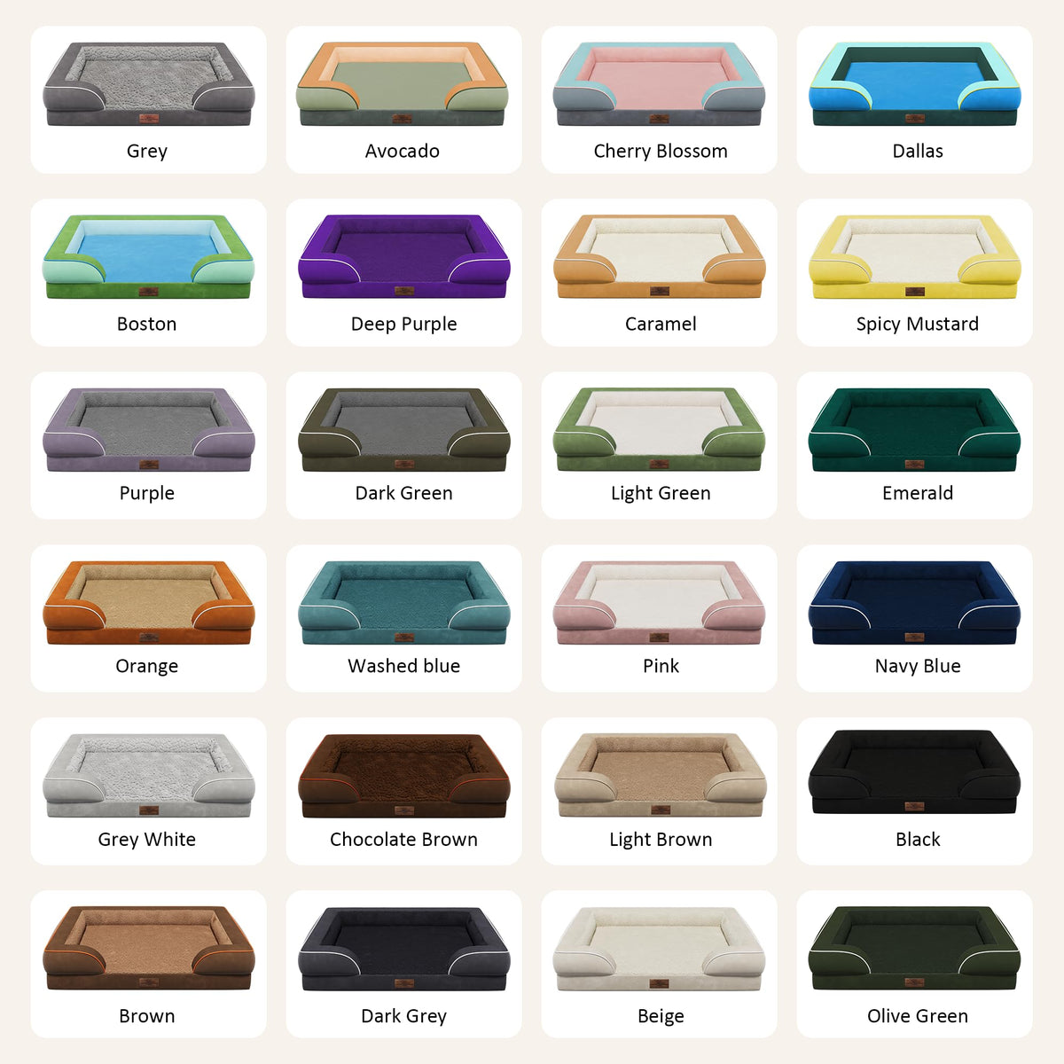 Orthopedic Dog Bed for Extra Large Dogs 42x30 Inch, Waterproof Egg Crate Foam XL Pet Bed with Removable Bolsters, Dog Couch with Washable Cover & Non-Slip Bottom, Grey