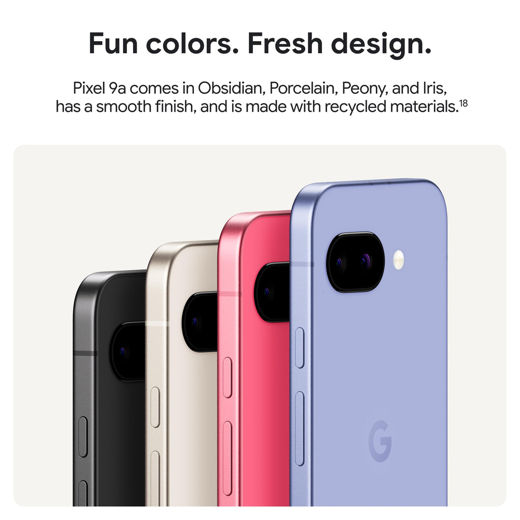 Google Pixel 9a with Gemini - Unlocked Android Smartphone with Incredible Camera and AI Photo Editing, All-Day Battery, and Powerful Security - Peony - 128 GB
