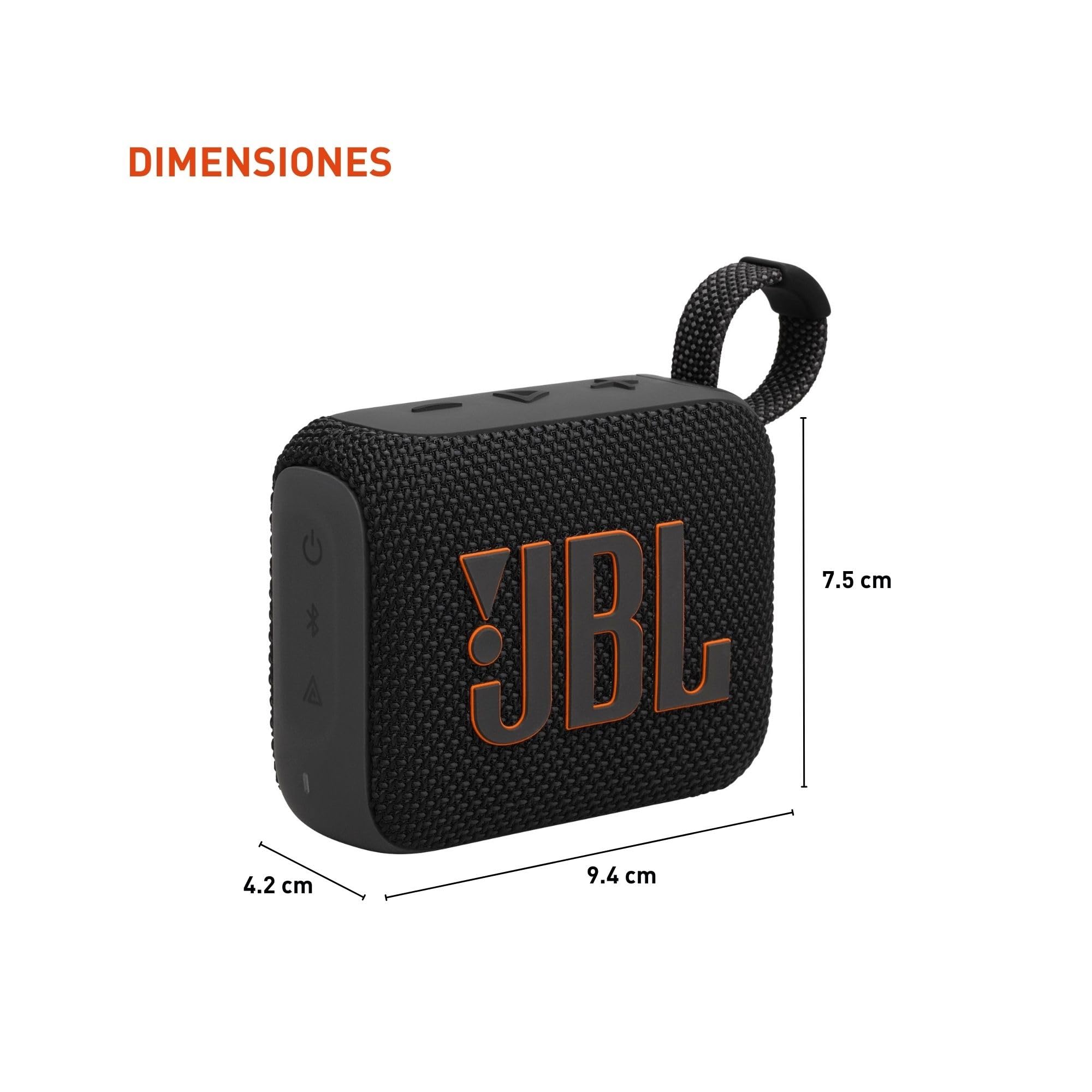 JBL Go 4 - Ultra-Portable, Waterproof and Dustproof Bluetooth Speaker, Big JBL Pro Sound with Punchy bass, 7-Hour Built-in Battery, Made in Part with Recycled Materials (Black)